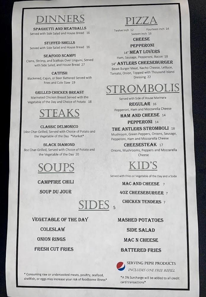 Antlers on the Water Menu image 3